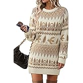 VALOLIA Womens Sweater Dress 2025 Long Sleeve Fall Loose Knit Pullover Tunic Sweaters