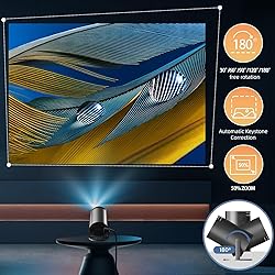 [180°Adjustable Stand] Smart Mini Projector with