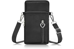GOLDEN PEARL Women Cell Phone Purse Wristband Sport Armband Wallet Travel Crossbody Cell Phone Purse for Galaxy S10 Plus S9 Plus A50 A7 J7,OnePlus 6T,HTC U12 (Black)
