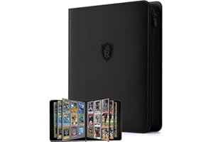 RELAEHIH 9 Pocket Toploader Binder with Zipper – Holds 252 Top Loaders – Premium Double-Sided Card Album for Trading Cards, TCG, MTG, Sports Cards