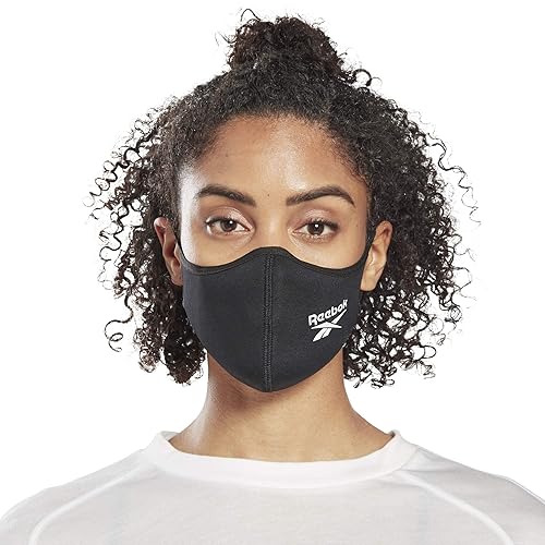 Reebok Face Mask 2-Ply Black Cloth Face Masks Reusable Washable,