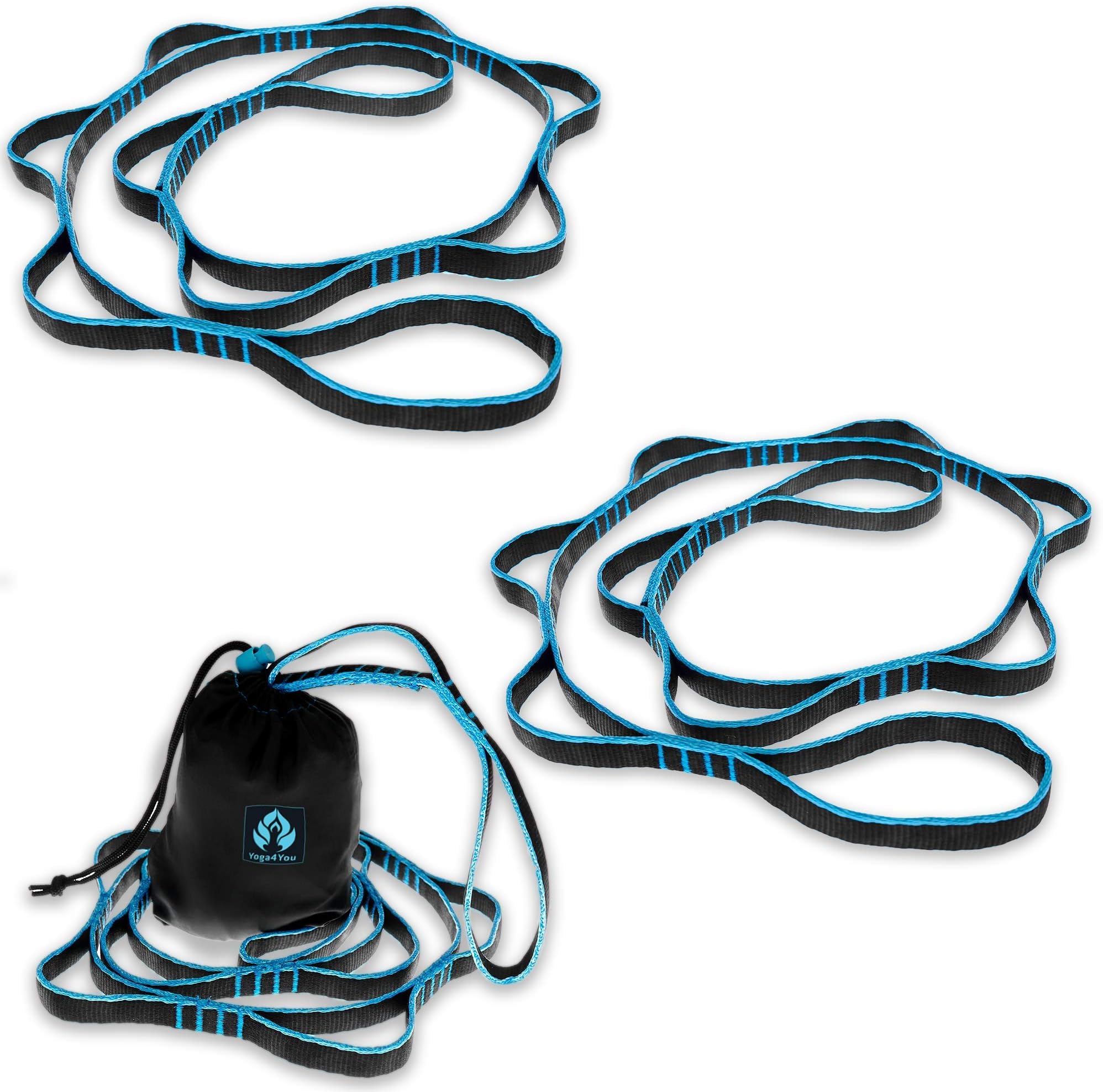 Aerial Yoga Hammock Daisy Chains - Yoga Swing Rope - Yoga Hanging Trapeze Extension Straps - Height Adjustable Nylon Chain Best for Antigravity Yoga Inversion - Home Indoor Outdoor Mount Ropes (black)