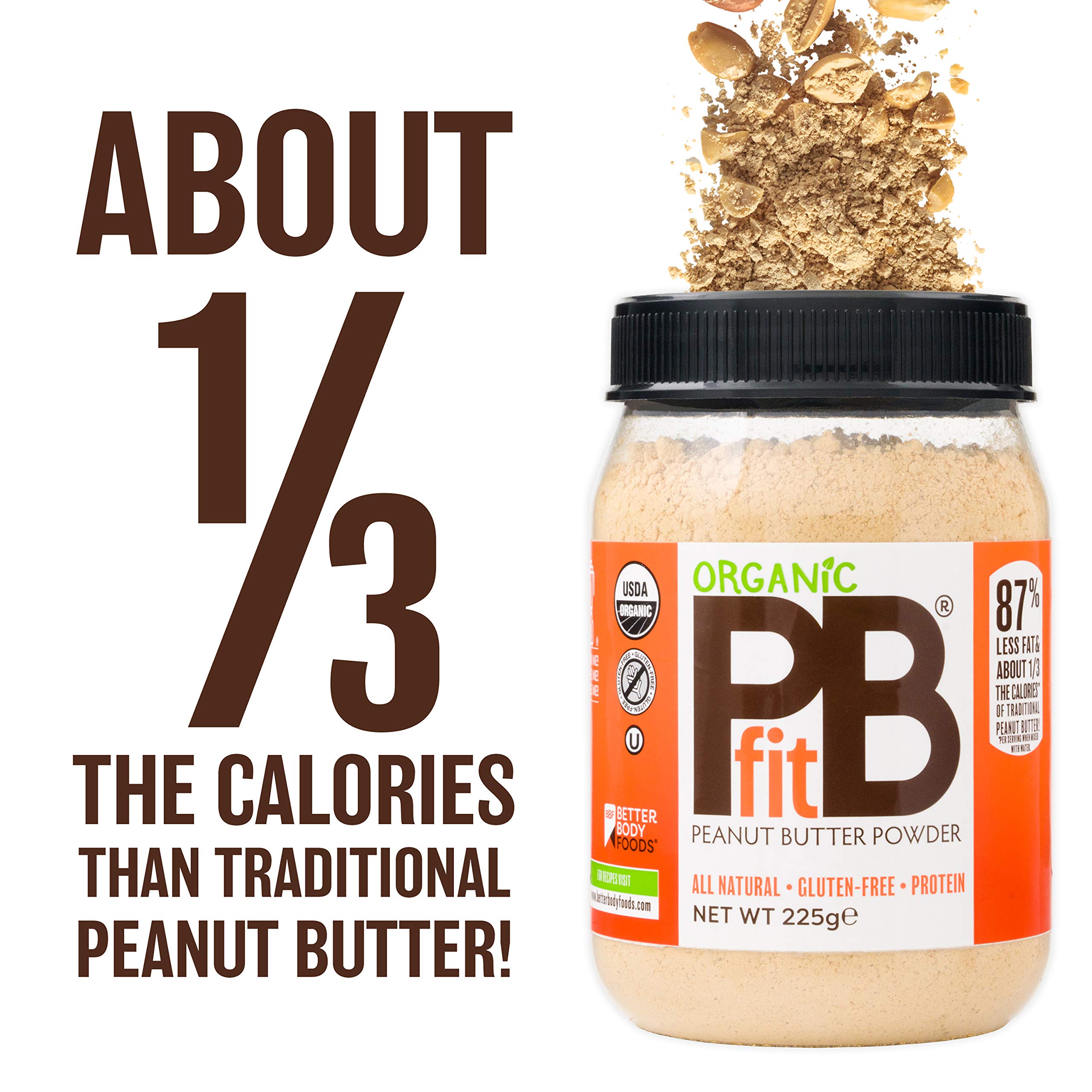 PBfit Organic Peanut Butter Powder, 225 g, AllNatural Peanut Butter