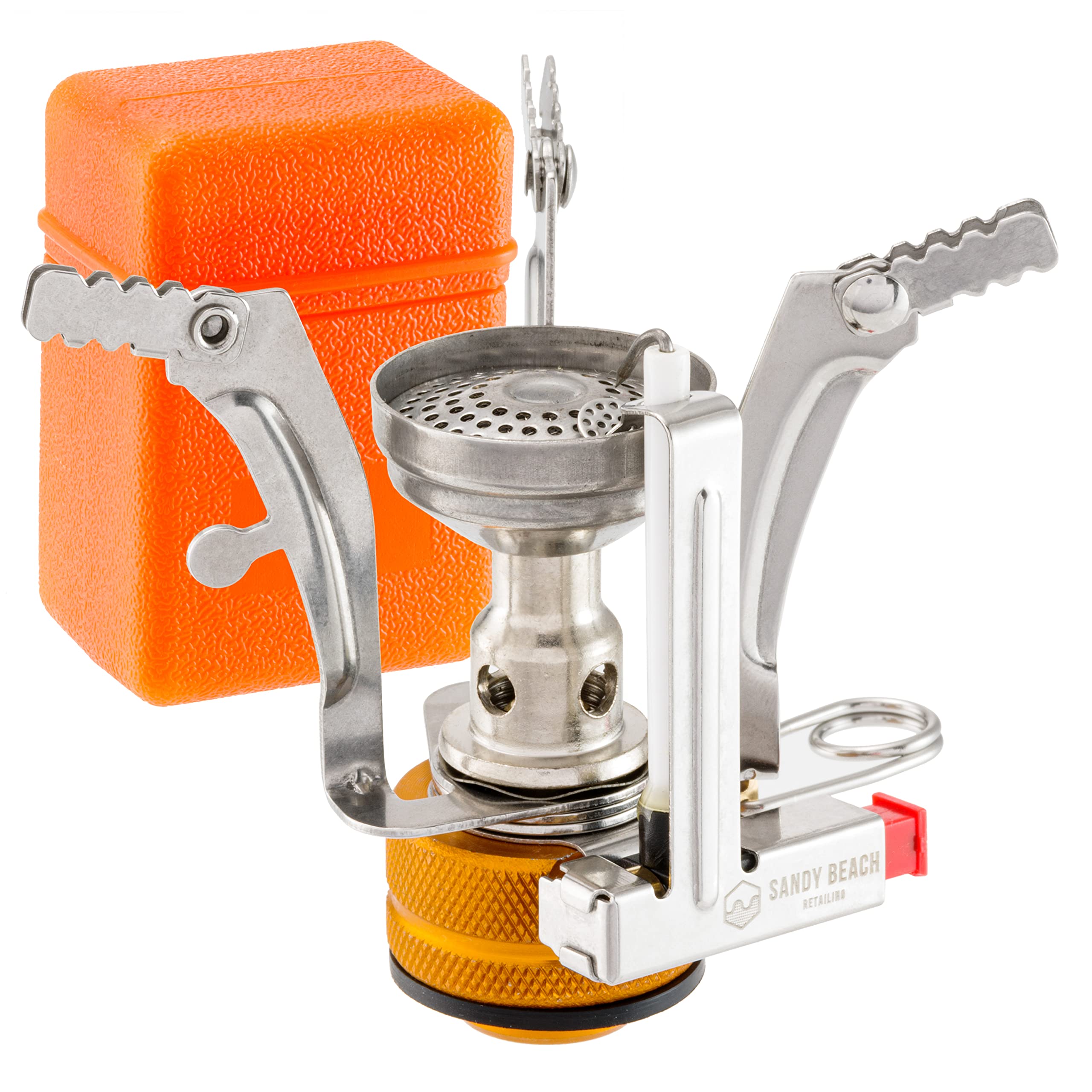 Sandy Beach Portable Stove - Folding Camping Stove Piezo Ignition, Mini Gas Stove, Outdoor Portable Ideal For Propane or Butane (3000W)