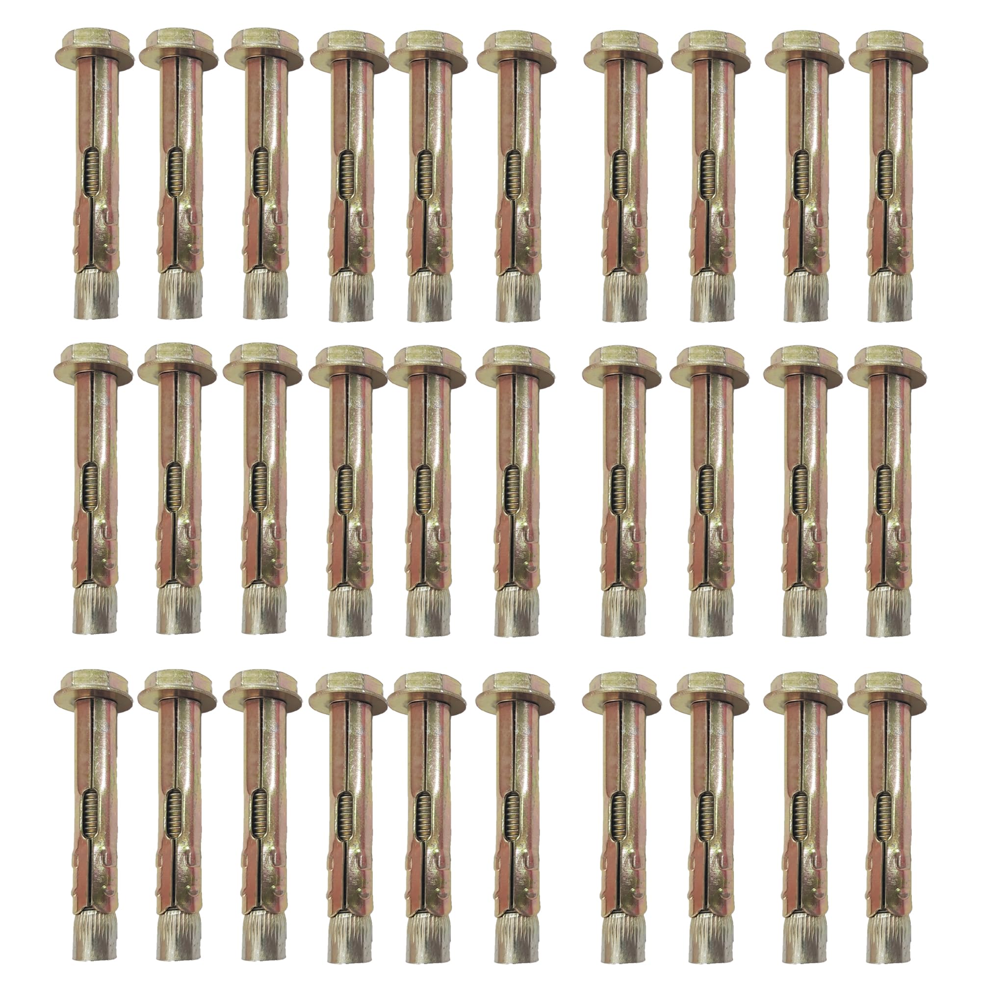 YKUKIZEE 30 Pcs Expansion Screw Bolts, M10 x 85 mm Hex Nut Sleeve Concrete Anchor Bolts, Heavy Duty Masonry Anchor Bolt Carbon Steel for Brick Cavity Wall Fixings