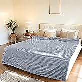 Electric Heated Blanket Twin Size 62"x84" with Cozy Flannel, 6 Heat Settings & 10 Hours Auto Off, Soft & Cozy Warming Throw for Home, Office, or Bed, Machine Washable, Grey