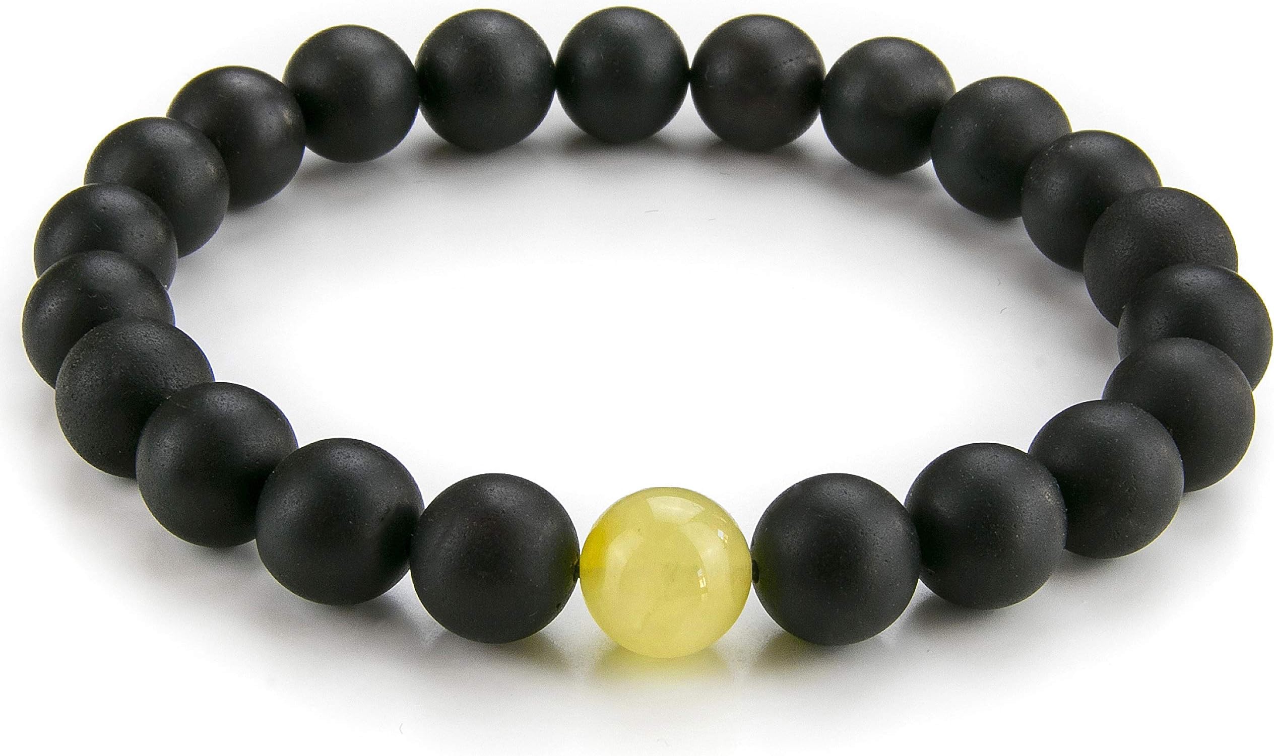 Amber Bead Stretch Bracelet - Certified Handmade Natural Baltic Dark Cherry Charm Bangle Unisex Adult in a Gift Box - Amber Culture
