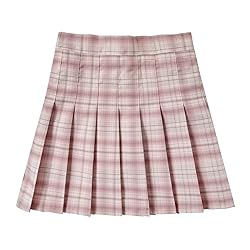Pink Plaid Pleated Skirt for Toddler Girls High