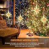 Jsdoin LED Christmas Window Light 2pc Stars with Timer Warm White Curtain Lights view 5