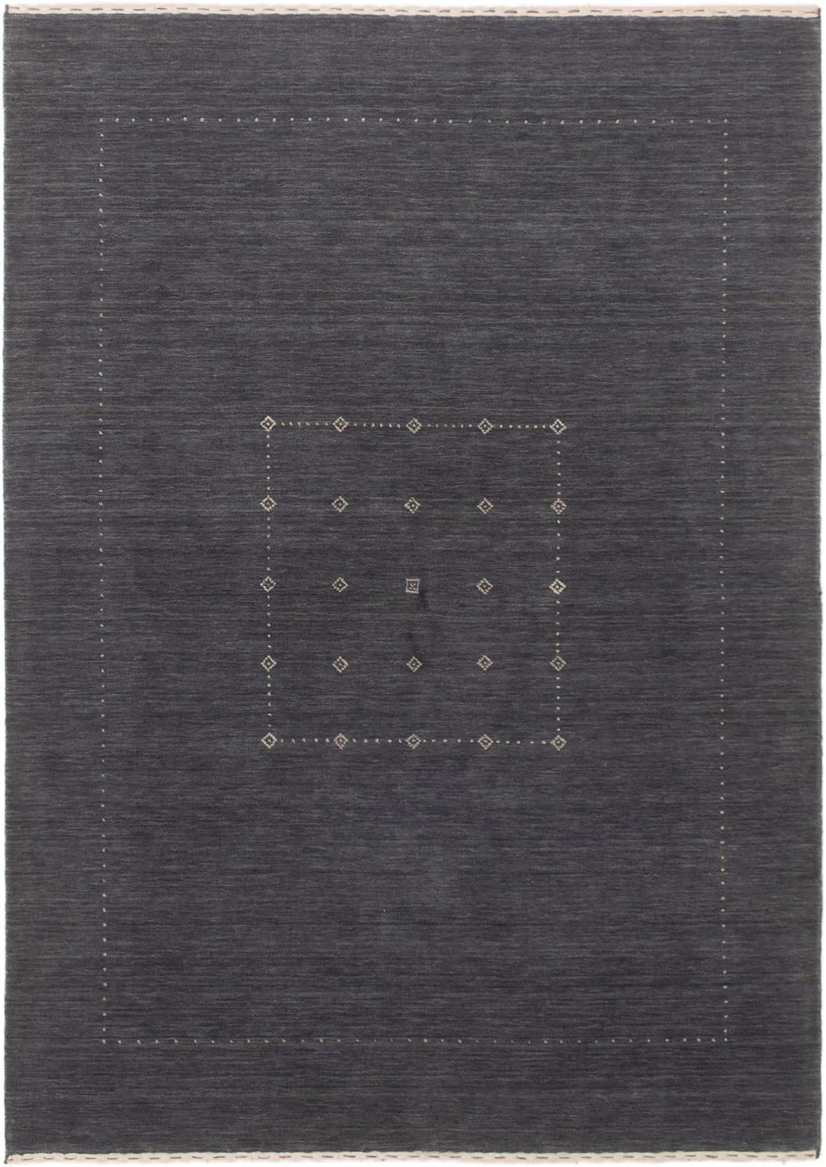 eCarpet Gallery Area Rug for Living Room, Bedroom | Hand-Knotted Wool Rug | Kashkuli Gabbeh Tribal Grey Rug 5'9" x 7'10" | 299285