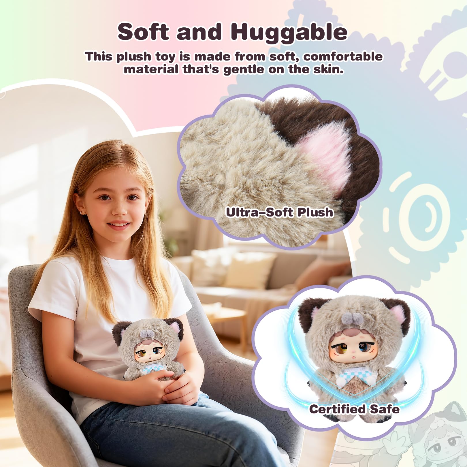 IvyBess AI Smart Stuffed Animal with ChatGPT-Real-Time Voice Interactive Plush Toy, Learning Assistant & Emotional Companion for Kids 3+ Interactive Plush Stuffed Animal Toys