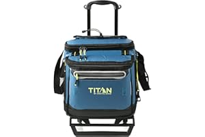 TITAN BY ARCTIC ZONE Titan Deep Freeze 60 (50+10) Can Wheeled Cooler - Collapsible Rolling Cooler with Wheels and All-Terrain Cart