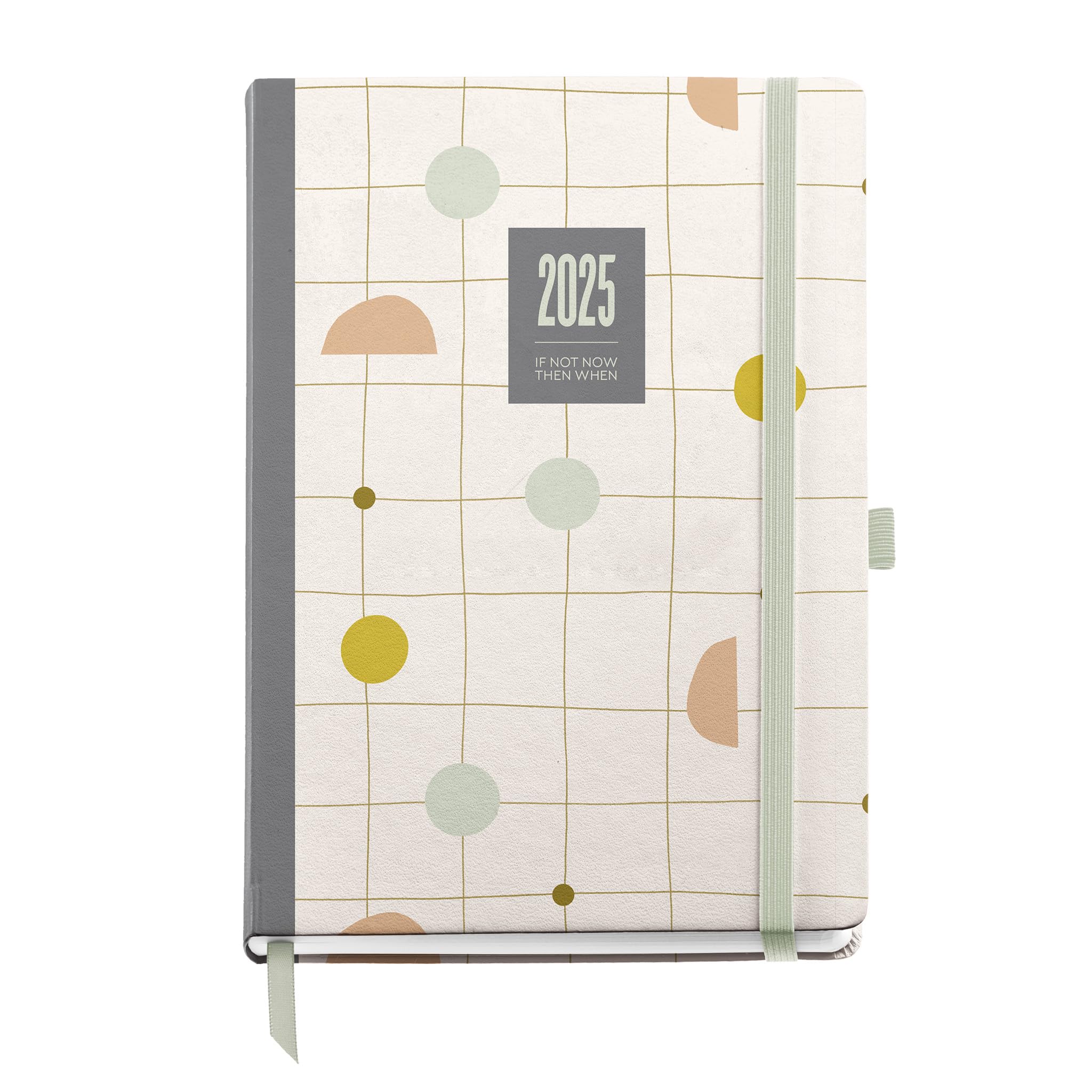 Miquelrius - 2025 Diary, 155 x 213 mm, Day Page Agenda, Laminated Cardboard Cover, Spiral, Elastic Closure, Paper 80 g/m², Catalan, English and Portuguese, Silvia