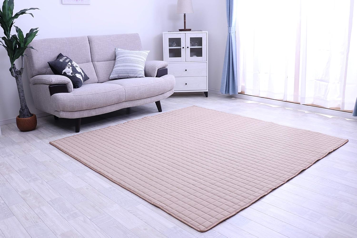 Amazon|ラグ カーペット 綿100% 190×240cm キルティングラグ 洗える 3畳 カーペット ラグマット 洗える 絨毯 ...