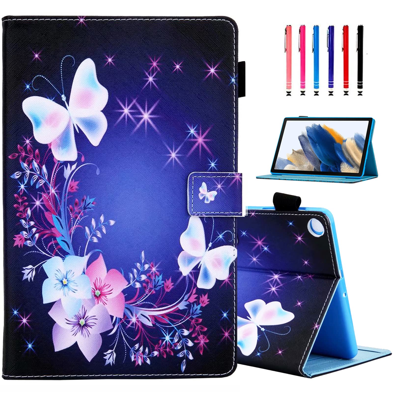 MOKASE Case for Galaxy Tab A7 10.4 inch 2020, PU Leather Case Slim Fit Folio Stand Cover with Pen Holder for Samsung Galaxy Tab A7 2020 10.4 Inch Model SM-T500 SM-T505 SM-T507 Tablet, Butterflies — image 1