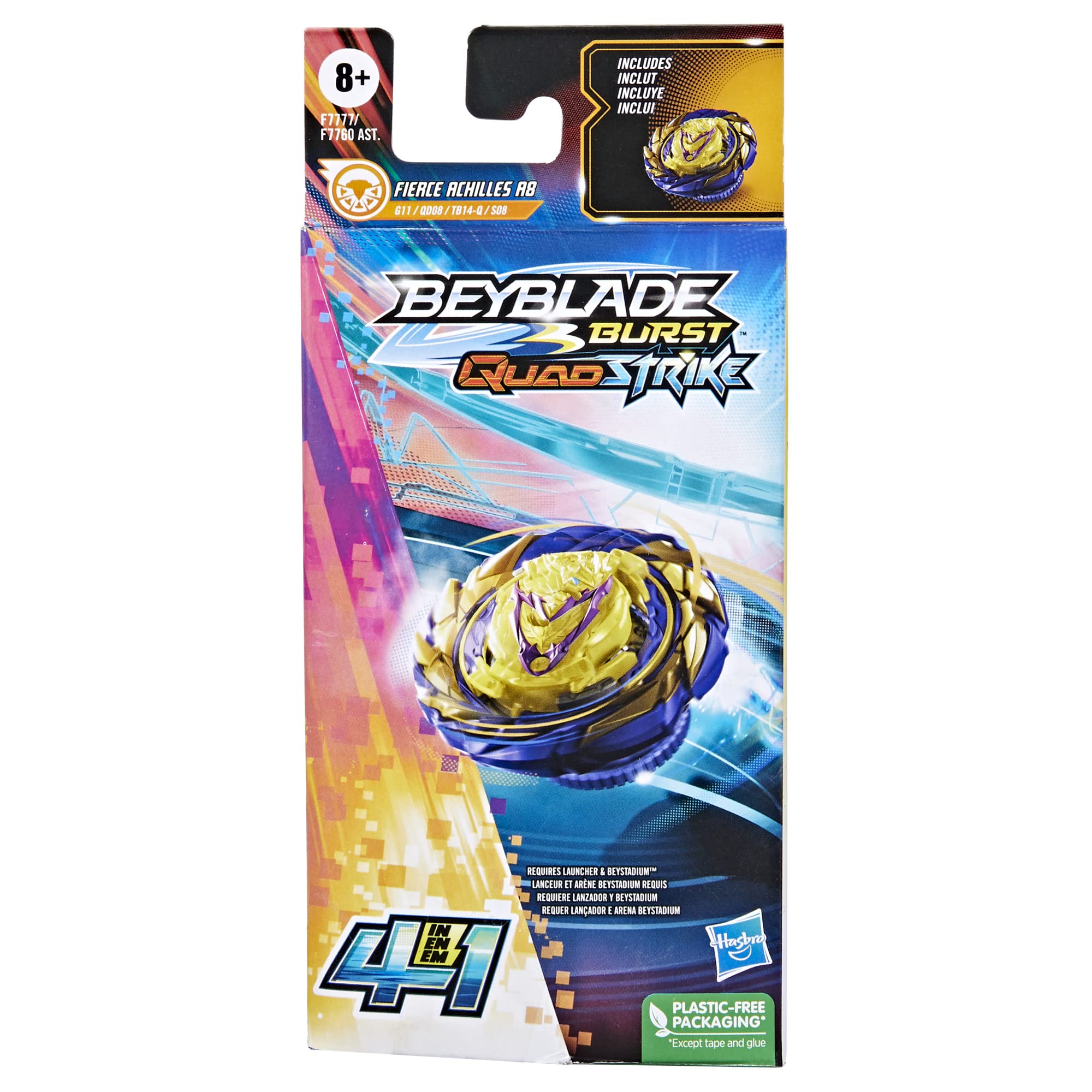 Beyblade Burst Quadstrike Fierce Achilles A8 4-in-1 Battle Top