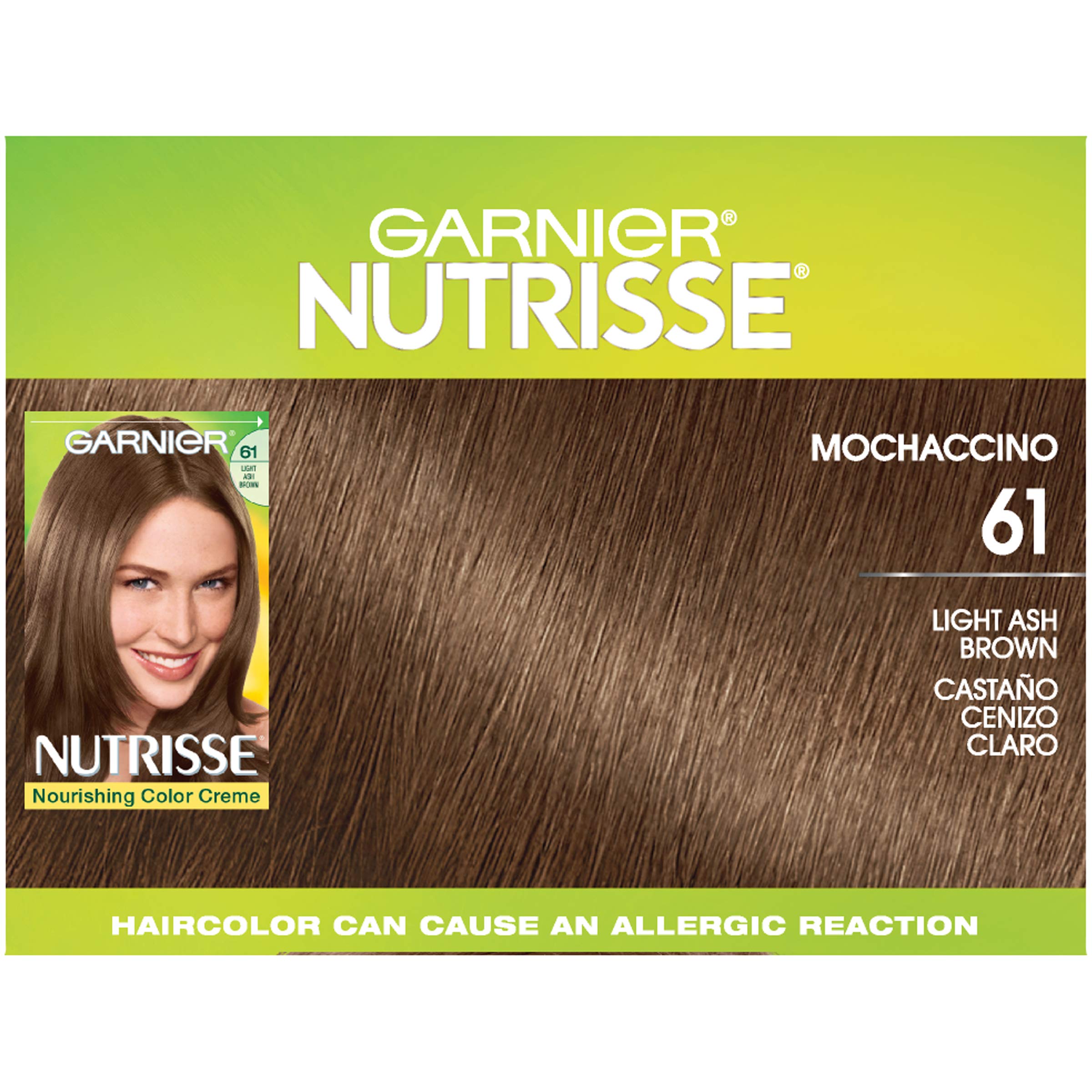 Garnier Nutrisse Nourishing Hair Color Creme, 61 Light Ash Brown