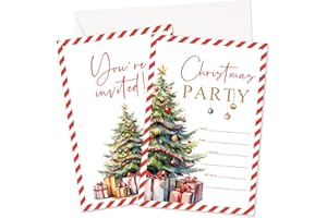 RYSMH Christmas Party Invitations, Xmas Invites Cards With Envelopes, Winter Holiday Celebration Favors Supplies, 25pcs Invitation Card for Christmas Wedding Birthday Baby Shower -01