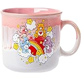 Silver Buffalo Care Bears Rainbow with Stars Reactive Glaze Ceramic Camper Mug Featuring Tenderheart, Cheer, Grumpy, and Share Bear, 20 Ounces