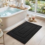 DEXI Bath Mat 40 x 60 cm Microfiber Non-Slip Machine Washable Black view 3