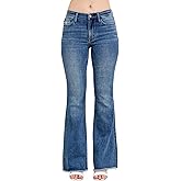 Judy Blue Mid Rise Vintage Fray Hem Flare, Inseam 33"