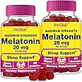 WellYeah Melatonin Gummies 20mg (2 Pack) | Sleep Support | Maximum Strength Melatonin 20mg Gummies for Adults | Fast Dissolved | Great Berry Flavor | 60 Count | Vegan, Non GMO