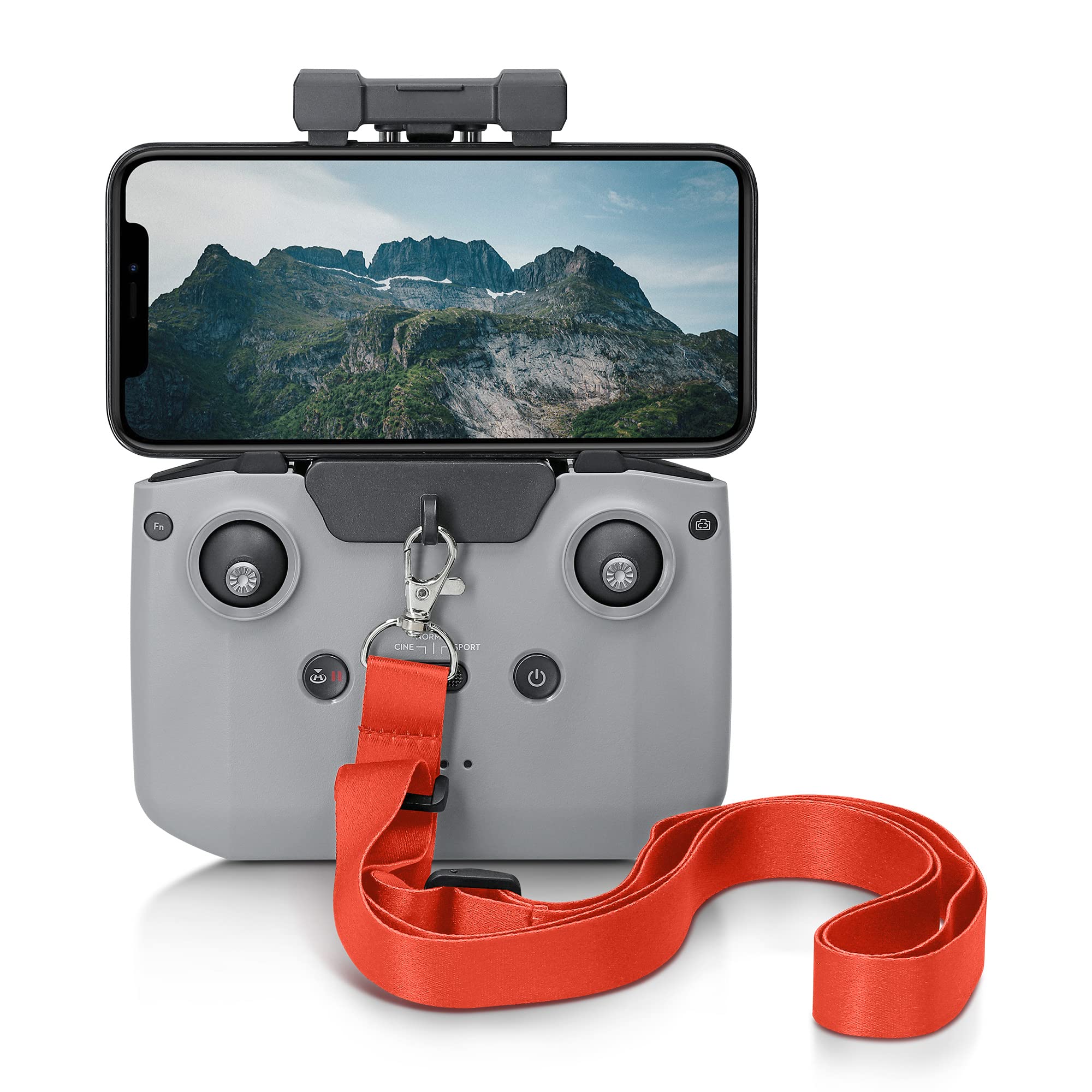 kwmobile Lanyard Attachment Compatible with DJI Mavic Mini 2 / Air 2/2S / Mavic 3 - Attachment for Phone w/Lanyard - Red