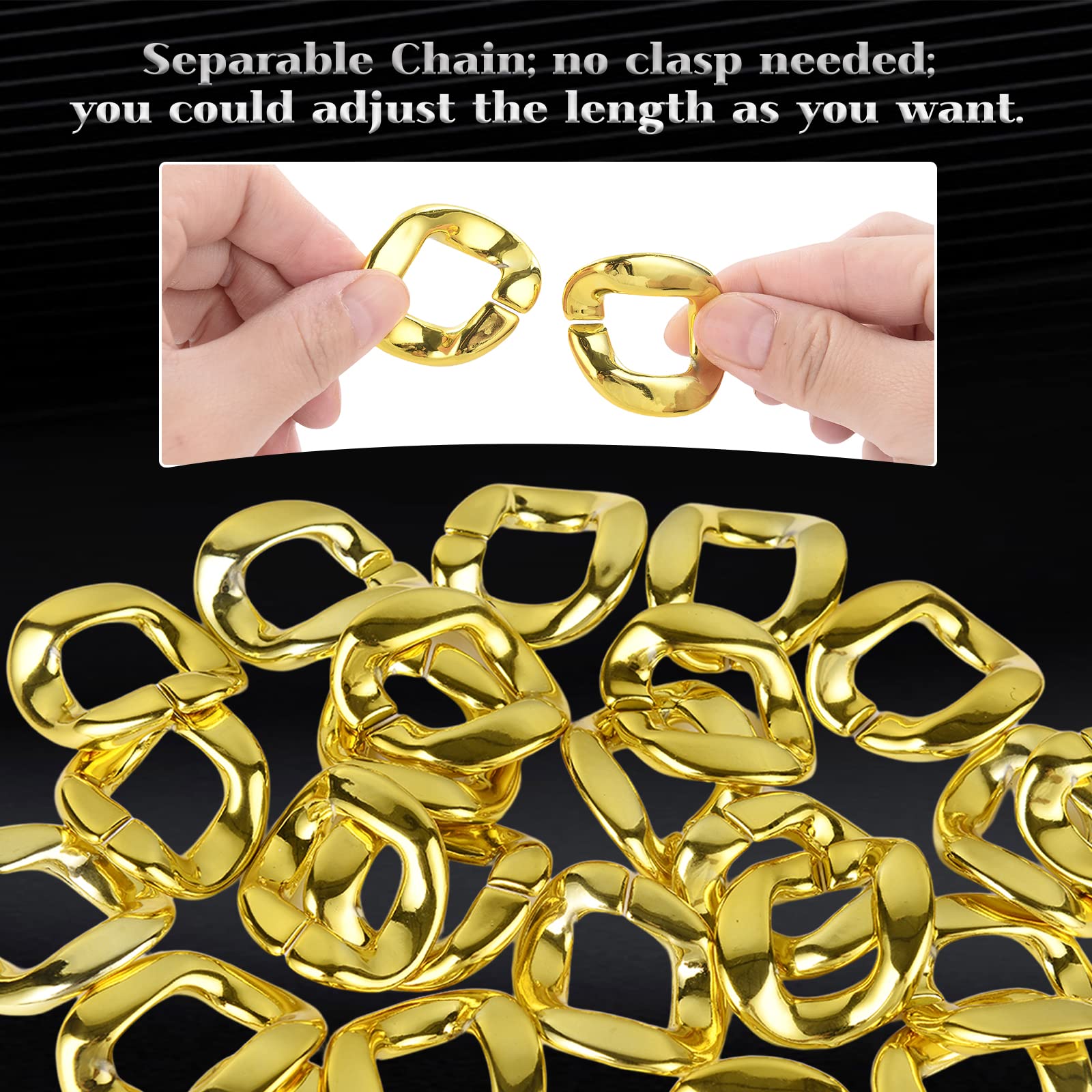 Men's Big Gold Chain Necklace: Fake Chunky Gold Chain Costume Accessories, Hip Hop Rapper Jewelry 80s 90s Punk Style Halloween Party