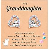 UPROMI Hypoallergenic Cat Earrings for Daughter/Granddaughter, Valentines Christmas Birthday Gifts for Girls