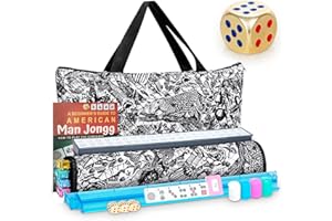 TAIKULA NEW American Mahjong Game Set,166 Premium White Tiles with Portable Metal Dices，4 All-in-One Racks with Pushers, Mah-Jong Games Sets, Ma Jong Tile Game FASHION