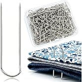 Elempony 100Pcs U Shaped Fork Pins, Stainless Steel U Clips for Sewing Fabric, Blocking Tools for Quilting, Shadow Box Fasteners for Display, Craft Supplies for DIY Projects