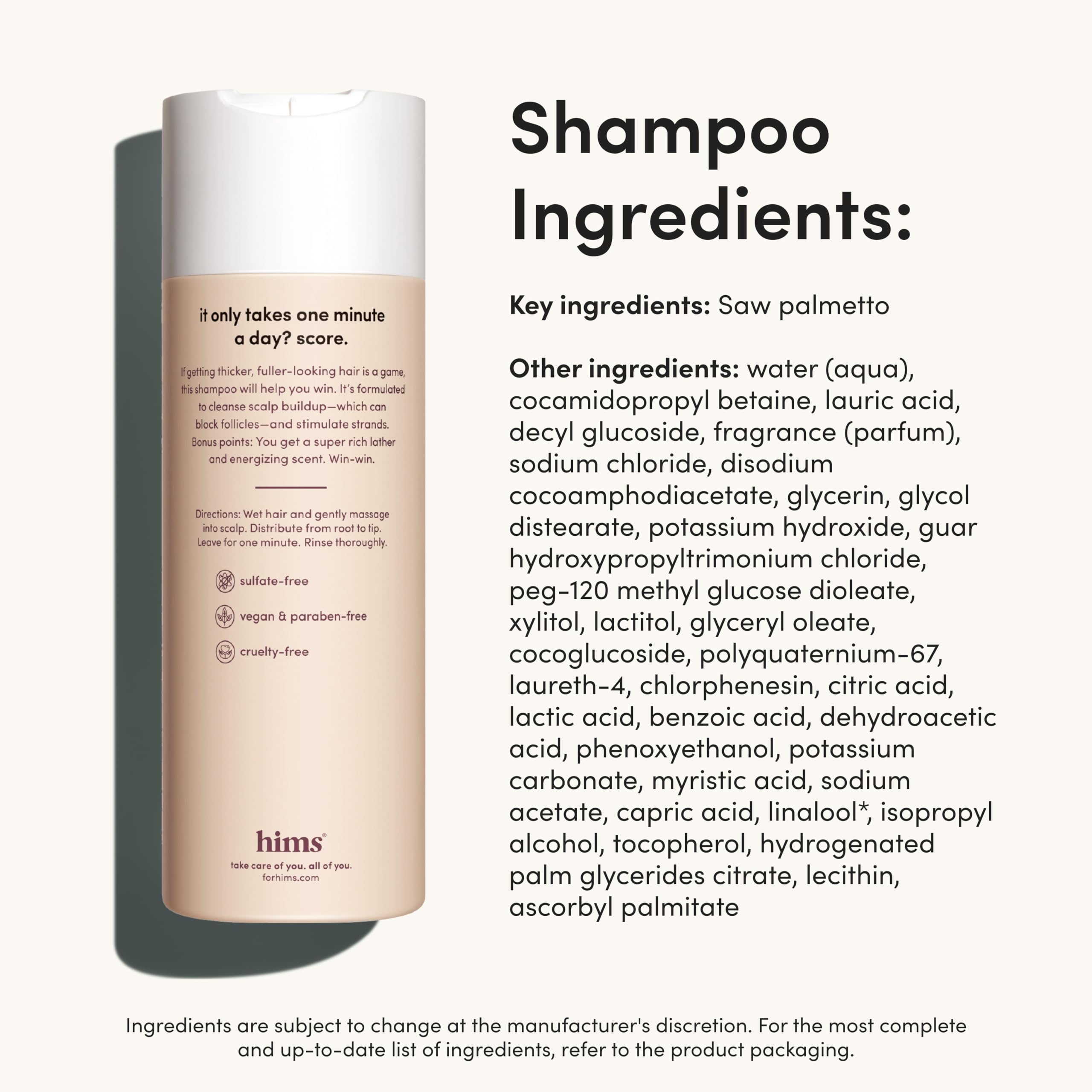 hims Thick Fix Shampoo & Conditioner Set - Saw Palmetto for Healthy Hair Growth & Thickening - Scalp Cleansing - Vegan, Sulfate-Free & Cruelty-Free - Eucalyptus Scent, 6.4 fl oz