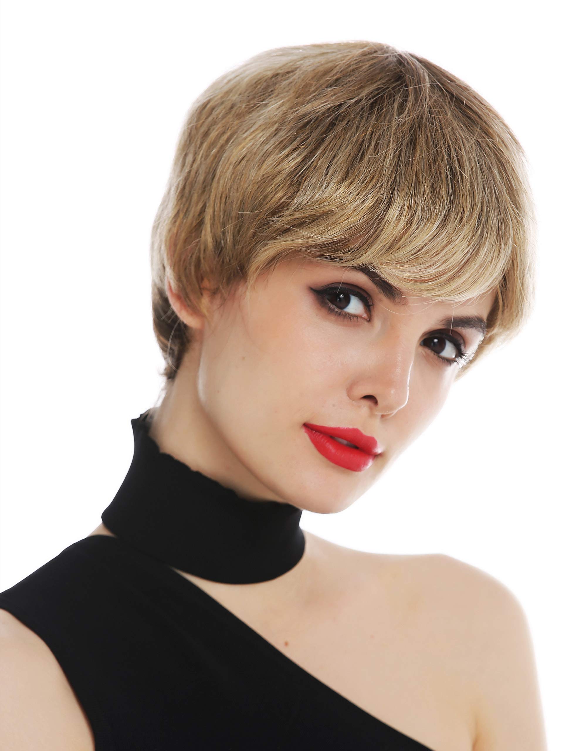 WIG ME UP - C-SM-BH1262 wig women's wig short pixie cut sleek brown copper blonde highlights