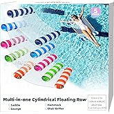 JUXIAO 5 Pack Upgrated XL Water Pool Floats, 4-in-1 (Hammock, Saddle, Lounge Chair, Drifter) Multi-Purpose Water Pool Float, Non-Stick PVC Material