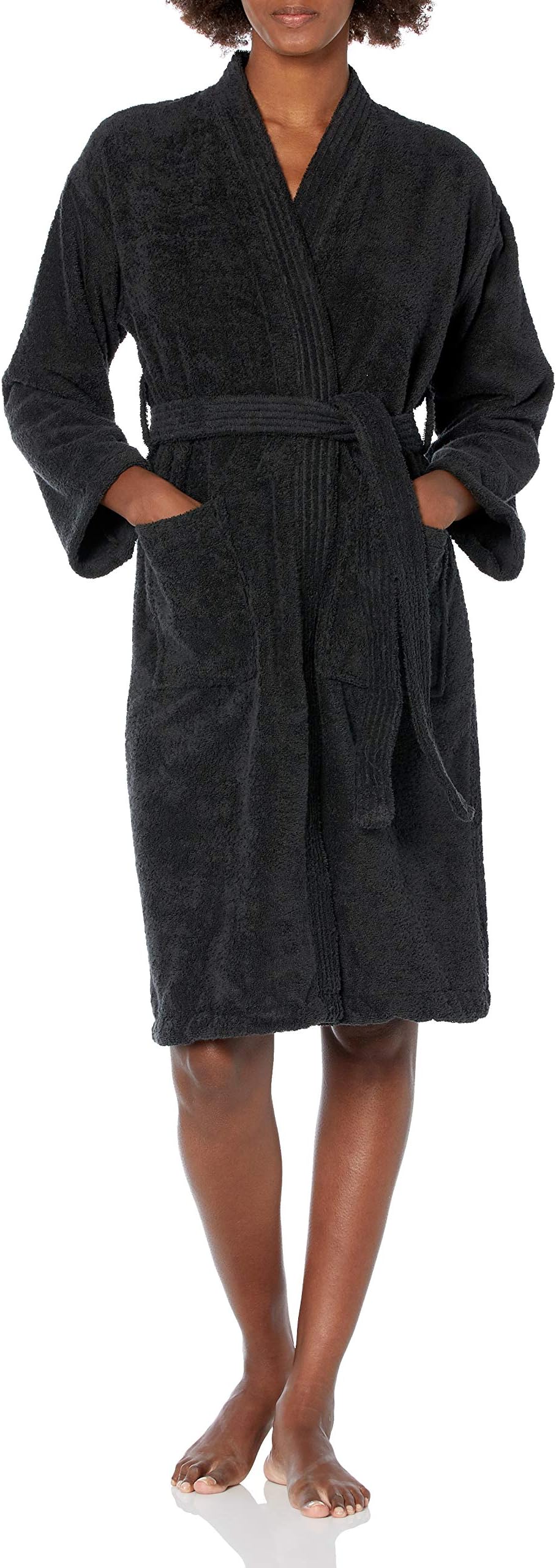 Women's Terry Cloth Robe Turkish Cotton Terry Kimono Collar