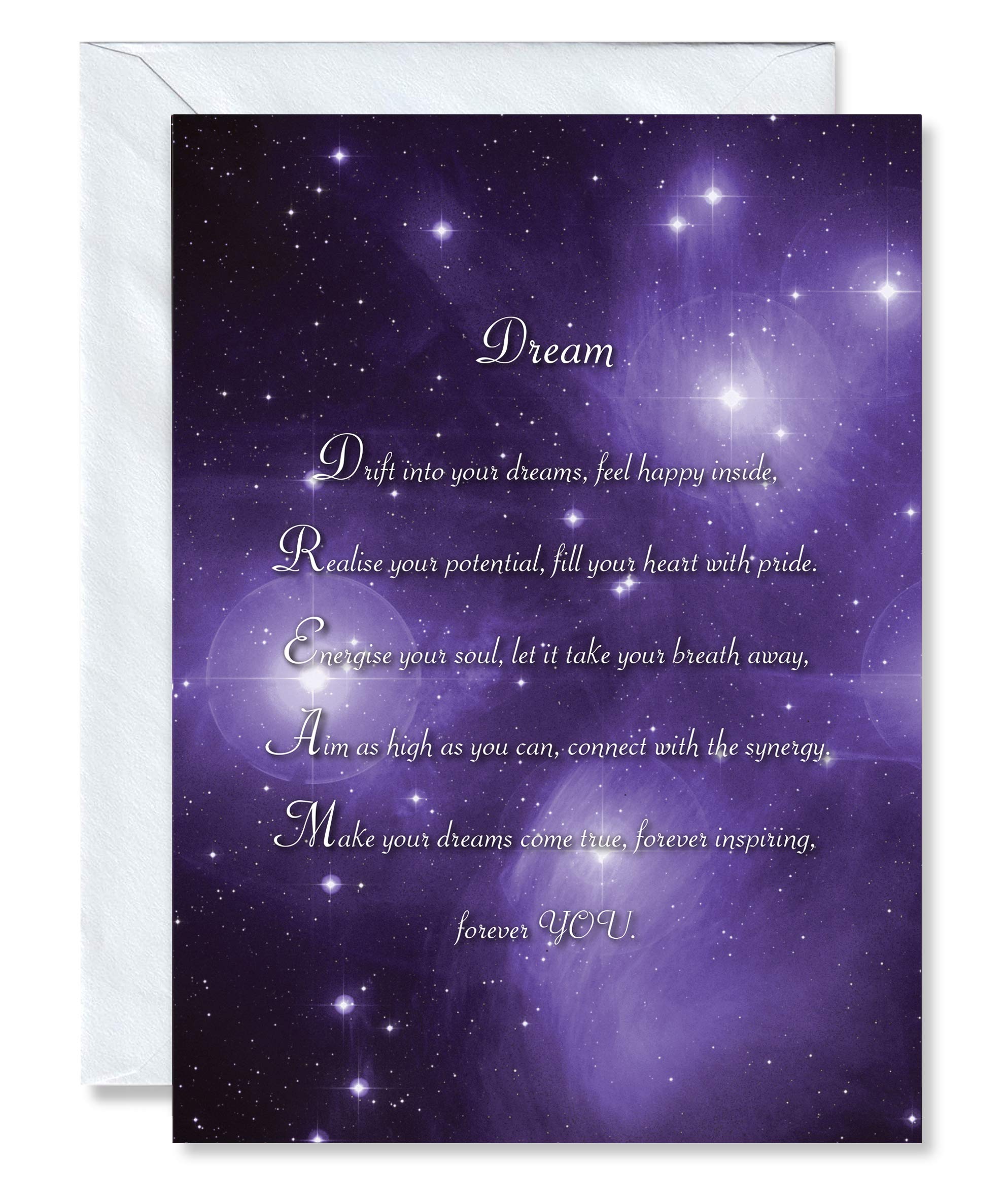 Clarabelle Cards - Dream - Supportive | Proud of You | Inspirational | Motivational Thinking of You Encouragement Poem Verse Greetings Card sold by Card Candy