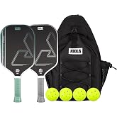JOOLA Heat Vision Pickleball Paddles Set of 2 - Includes: 2 Pickleball Paddles, 4 Balls &amp; Sling Bag - Lightweight USAPA Approved Carbon Fiber Paddle, Heat-Pressed Handle for Extra Stability, NFC Chip