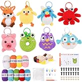 2026 Upgraded 8Pcs Christmas Crochet Kit for Beginners &ndash; DIY Animal Set with Step-by-Step Video Guides, Premium Yarn &amp; Safety Hooks, Perfect Holiday Birthday Gift for Adults/Kids to Learn Crocheting