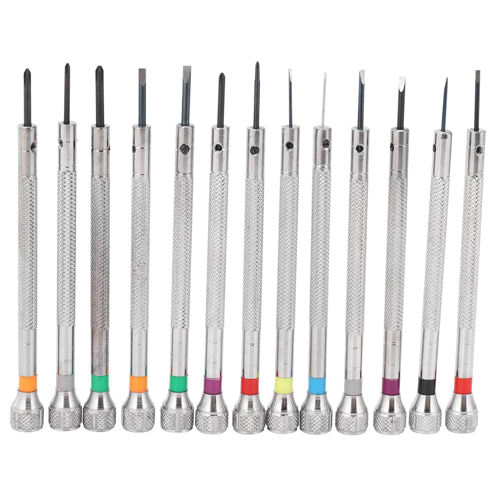 Dciustfhe 0.6Mm-2.0Mm 13Pcs New Watchmakers Screwdrivers Set Watch Glasses Flat Blade Assort Slotted Flat Screwdrivers Set, Jewellers Watch Screwdriver for Watchmakers