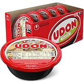 Nongshim Fresh Udon Bowl, Thick Korean Instant Udon Noodles, 5 Pack | Shelf-stable udon bowl with thick, soft and chewy fresh-style noodles in a clean, mild soy and dashi broth