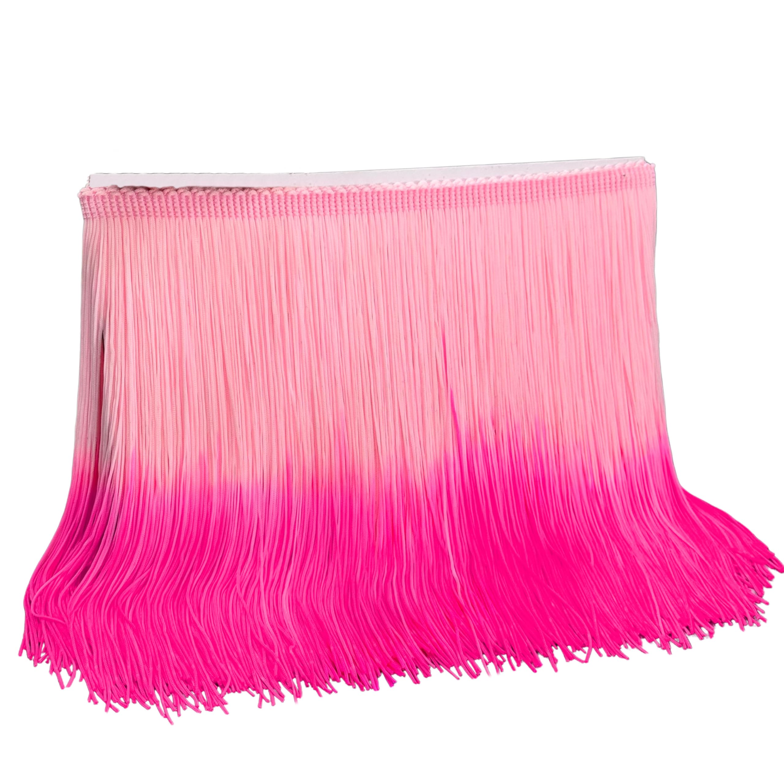 Photo 1 of Fringe Trim Tassel Trim Gradient Color 2.5 Yards 7.9 Inch Wide for Dresses, Bags, DIY, Home Decor, Crafts (Pink+Rose)