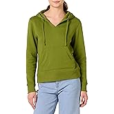 Amazon Essentials Women's Classic-Fit Long-Sleeve Open V-Neck Hooded Sweatshirt - Discontinued Colors