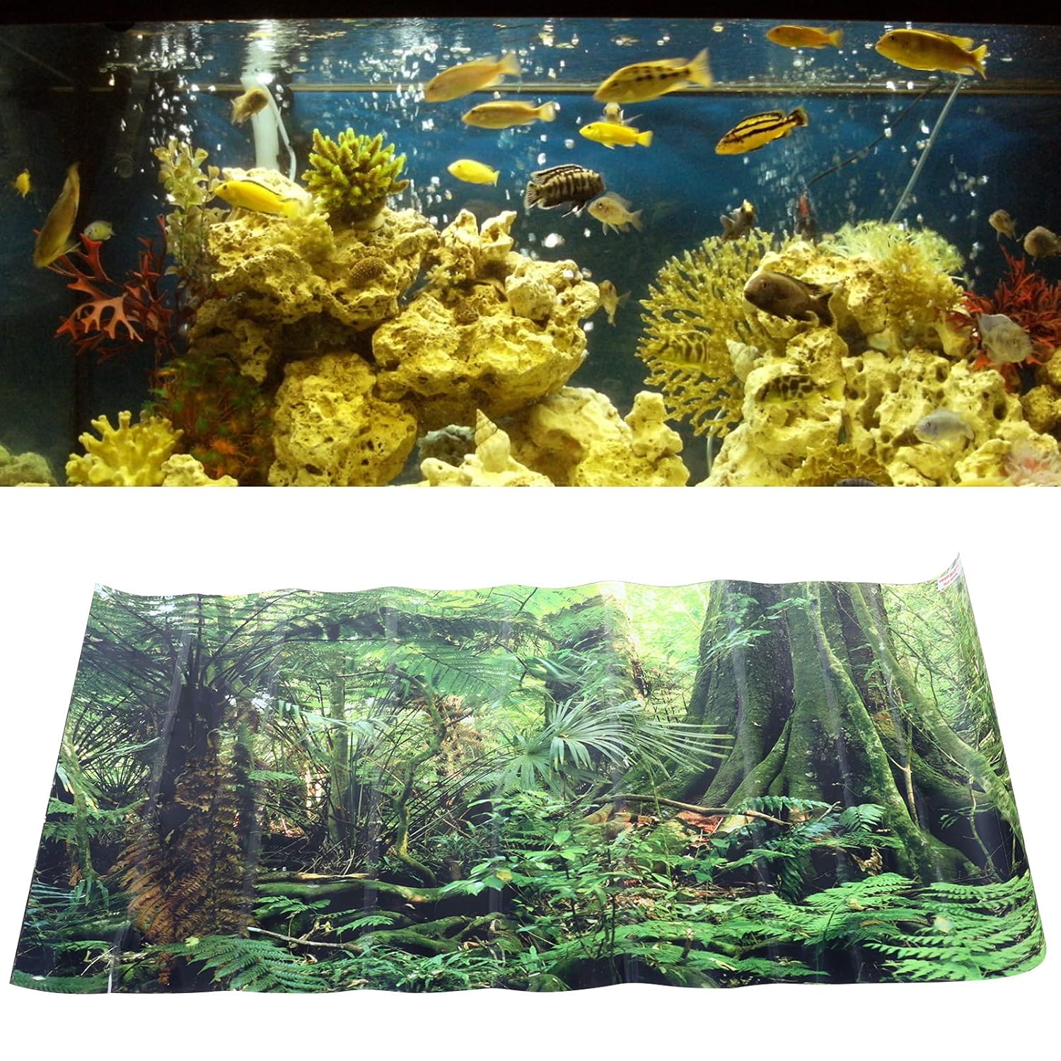 Fish Tank Background, PVC Fish Tank Decor Fish Tank Sticker Decoration