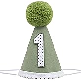 Agvgaza Green First Birthday Hat - Wild One Party Crown for Baby Boy or Girl, 1st Birthday Cone Hat Decor