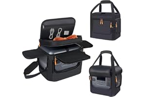 Carrying Case Compatible with BLUETTI Elite 100 V2/AC70/AC70P, Jackery 1000 v2, Power Station Travel Bag Padded with Multi-pockets for Accessories, Protective Storage Bag with Shoulder Strap & Handle