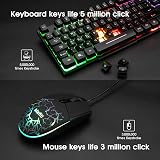 Mafiti Gaming Keyboard and Mouse Set UK Layout Rainbow Backlit Keyboard view 2