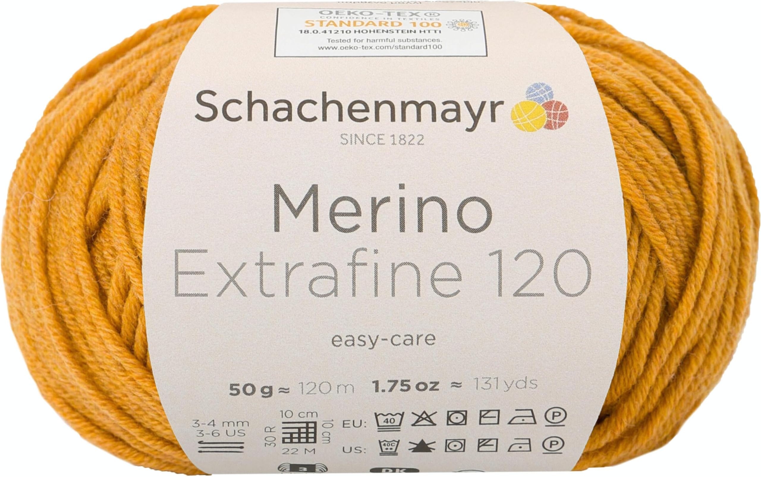 Schachenmayr 120 9807552 Extra-Fine Merino Wool Hand Knitting Yarn, wool, Gold Meliert, 10 x 10 x 7 cm