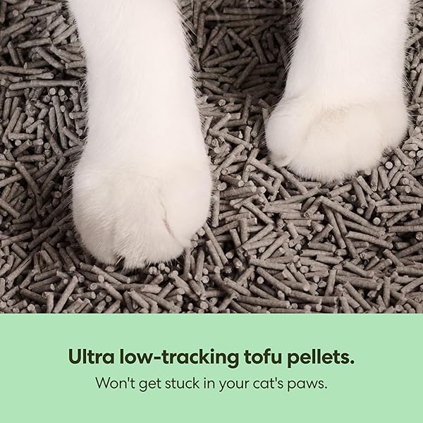 TUFT & PAW REALLY GREAT CAT LITTER, ULTRA LOW TRACKING TOFU CAT LITTER, CLUMPING, FLUSHABLE, ODOR CONTROL, DUST-FREE, UNSCENTED – 9.25LBS X 2BAGS (CHARCOAL)