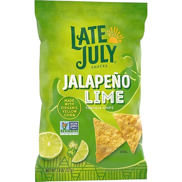 LATE JULY SNACKS JALAPENO LIME TORTILLA CHIPS, 7.8 OZ BAG