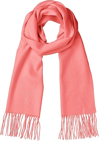 Amazon ランバン オン ブルー Aurora オーロラ カシミヤ厚手パール付マフラー コーラル 日本 30x192 房各10 込 Free サイズ マフラー 通販